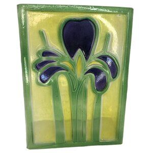 Romanian Fused Glass Vase /Candle Holder, Iris